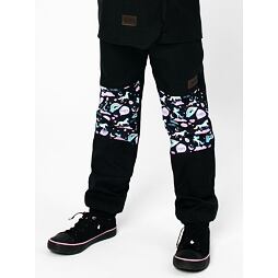 Dětské softshellové kalhoty Drexiss s fleecem black Moon unicorns
