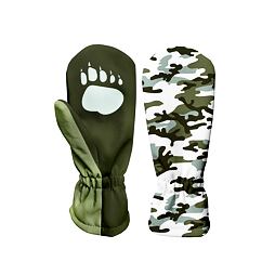 Dětské softshellové rukavice Wamu Maskáč - khaki palčáky
