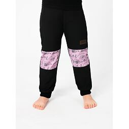 Dětské softshellové kalhoty Promaledobrodruhy s fleecem black/pink