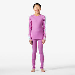 Juniorské termoprádlo Helly Hansen JR LIFA® Merino Midweight set - meta pink