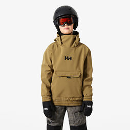 Dětská lyžařská softshellová bunda Helly Hansen Jr Powder Softshell Hoodie - sepia