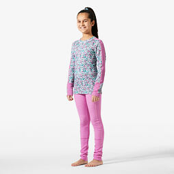 Juniorské termoprádlo Helly Hansen JR Graphic Lifa Merino set - meta pink aop