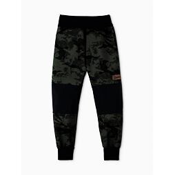Dětské softshellové kalhoty Drexiss s fleecem army-black