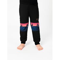 Dětské softshellové kalhoty Drexiss bez zateplení black pink hills