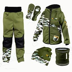 Dětský softshellový outfit khaki - Maskáč