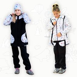 Dětský softshellový outfit Pro malé dobrodruhy zateplený - SVĚTLÝ / TMAVÝ