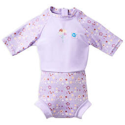 Dětské plavky/kostýmek Splash About Happy Nappy 3/4 rukáv Lilac Spring