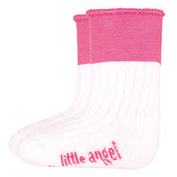 Dětské froté ponožky Little Angel Outlast® - bílá/růžová