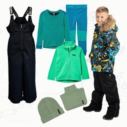 Dětský zimní outfit Huppa Marinel - forest green pattern