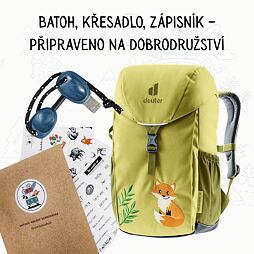 Dobrodružný set pro malé lišáky - batoh Deuter, křesadlo s píšťalkou a zápisník