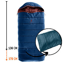 Dětský rostoucí spací pytel Deuter Starlight SQ nightblue-redwood do 170 cm
