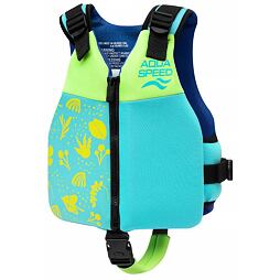 Dětská plovací vesta Aqua Speed Safe Splash s bezpečnostním páskem - modrá