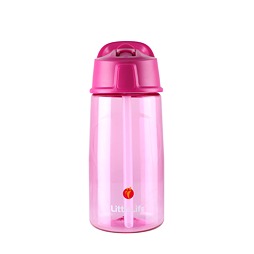 Dětská lahev s brčkem LittleLife Flip-Top Bottle 550 ml Růžová