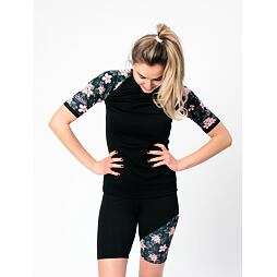 Dámské funkční UV tričko Drexiss CoolMax moon flowers krátký rukáv