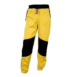 Dětské softshellové kalhoty Fantom s dvojitými černými koleny okrové - letní softshell