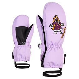 Dětské zimní rukavice Ziener Le ZOO MINIS sweet lilac - celorozepínací palčáky s poutkem