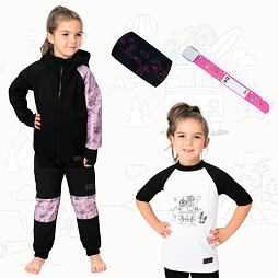 Dětský softshellový outfit Promaledobrodruhy - pink