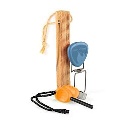 3dílná sada na rozdělání ohně Light my fire FireLighting Kit 3pcs hazyblue/rustyorange - křesadlo