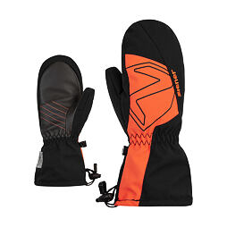 Dětské zimní rukavice Ziener Lavalino AS AW Jr black burnt orange - palčáky s poutkem