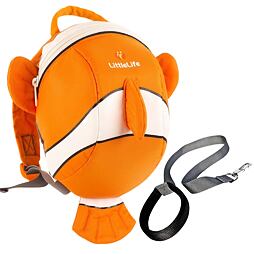 Dětský batoh s bezpečnostním vodítkem LittleLife clownfish Nemo 2 l