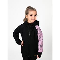 Dětská softshellová bunda Promaledobrodruhy s fleecem black/pink