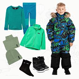 Dětský zimní outfit Huppa Wille - green pattern / black