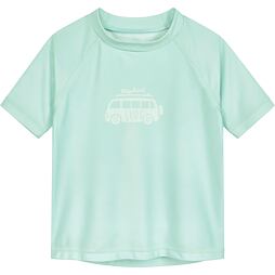 Dětské UV tričko Playshoes Surfbus mint green - krátký rukáv