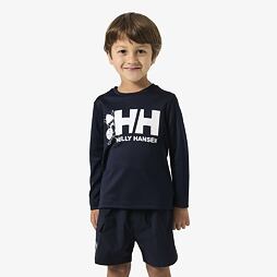 Dětské funkční UV tričko Helly Hansen K Tech Graphic LS top dlouhý rukáv - navy