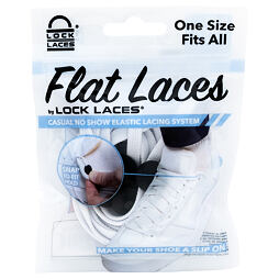 Gumové tkaničky Lock Laces Flat - white