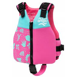 Dětská plovací vesta Aqua Speed Safe Splash s bezpečnostním páskem - růžová