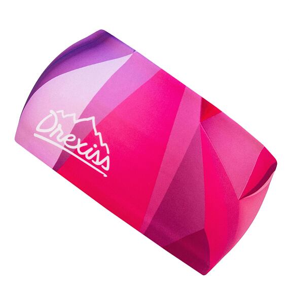 Funkční čelenka dvouvrstvá Drexiss s fleecem Shapes pink - zateplená