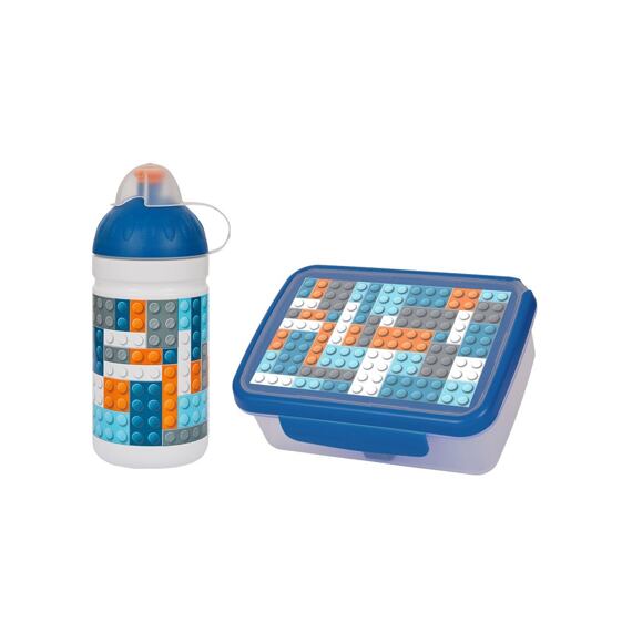SET ZDRAVÁ LAHEV A ZDRAVÁ SVÁČA svačinový box a lahev 0,5l Kostičky