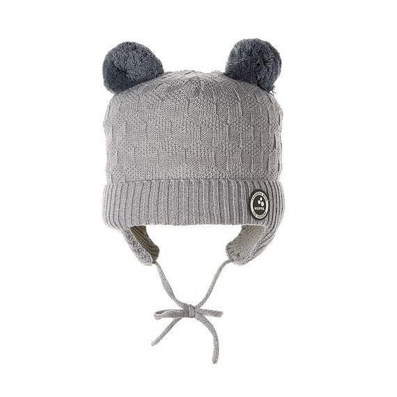 Dětská zimní čepice Huppa Remy s merinem light gray
