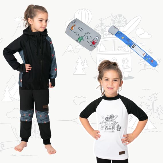 Dětský softshellový outfit Promaledobrodruhy - grey