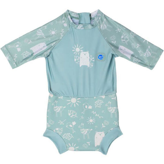 Dětské plavky/kostýmek Splash About Happy Nappy 3/4 rukáv Sunsuit Sunny Bear