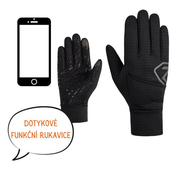 Multifunkční rukavice Ziener Ivano Touch black - 2v1
