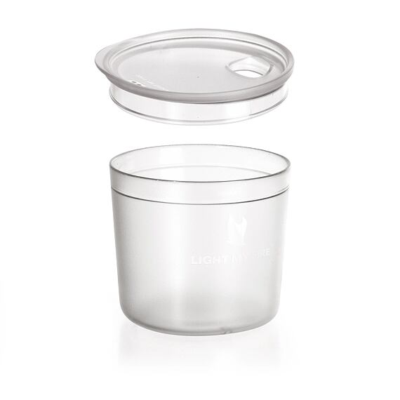 Průhledný kelímek s víčkem Light my fire Tumbler with snap lid short transparent 250 ml