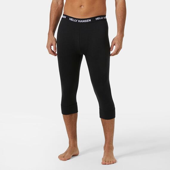 Pánské fuknční 3/4 legíny s merinem Helly Hansen Lifa merino midweight - black