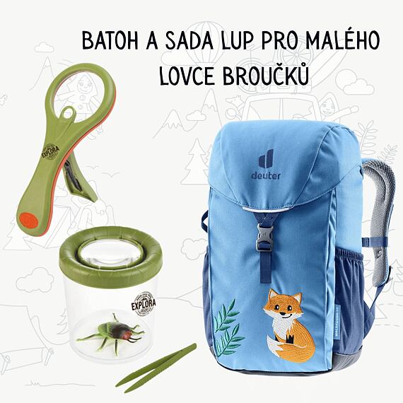 Set pro malé badatele – batoh Deuter, lupa, „domeček“ pro broučky