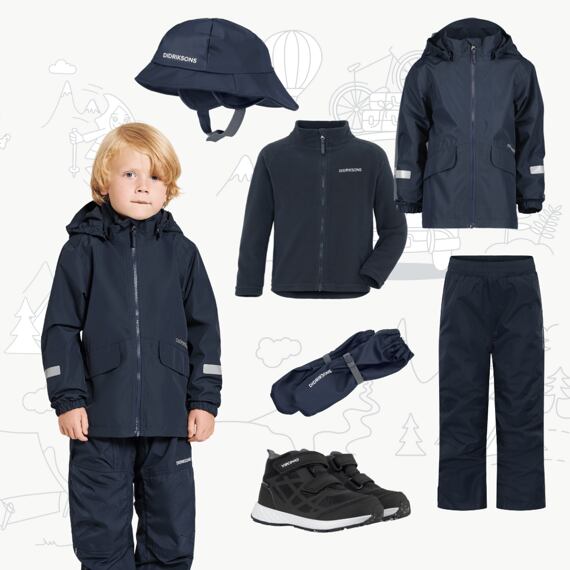 Dětský nepromokavý outfit Didriksons Norma - navy