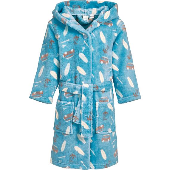 Dětský fleecový župan Playshoes Surfbus - turquoise