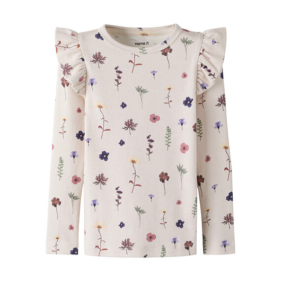Dětské tričko Name It Lulu dlouhý rukáv TENCEL™ Modal - lilac ash