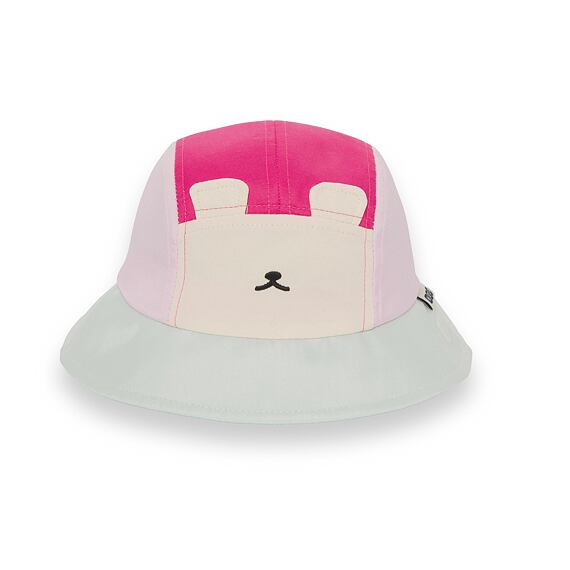 Dětský UV klobouk Kietla s ouškama Fun Ours‘on - Bear Raspberry (s UV senzorem)