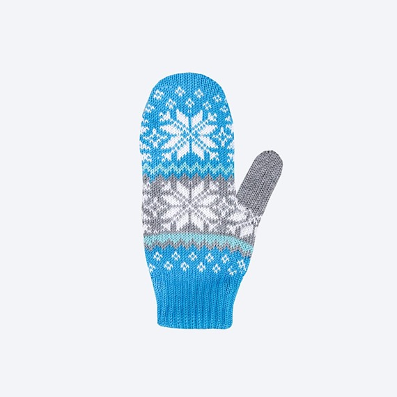 Dětské pletené merino rukavice Kama RB204 palčáky tyrkysová