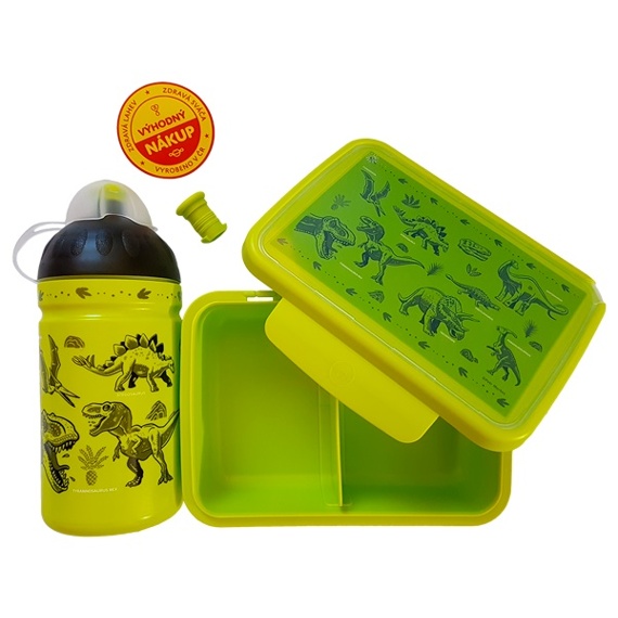 SET ZDRAVÁ LAHEV A ZDRAVÁ SVÁČA svačinový box a lahev 0,5l Dinosauři