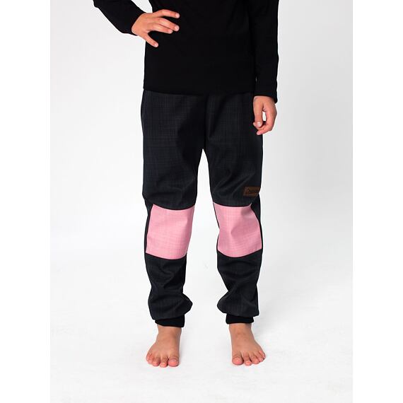 Dětské softshellové kalhoty Drexiss bez zateplení black old pink