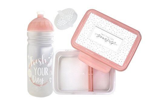 SET ZDRAVÁ LAHEV A ZDRAVÁ SVÁČA svačinový box a lahev 0,7l Fresh růžová