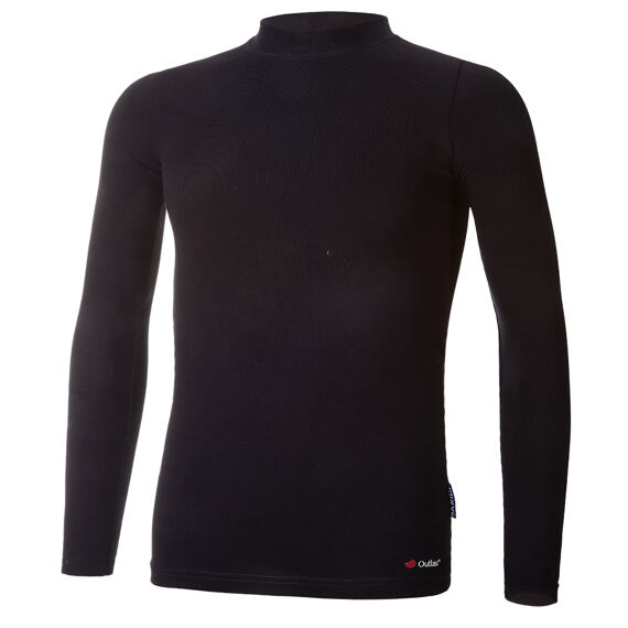 Juniorské tričko BARIDI wear se stojáčkem Outlast® DR tenké - černé