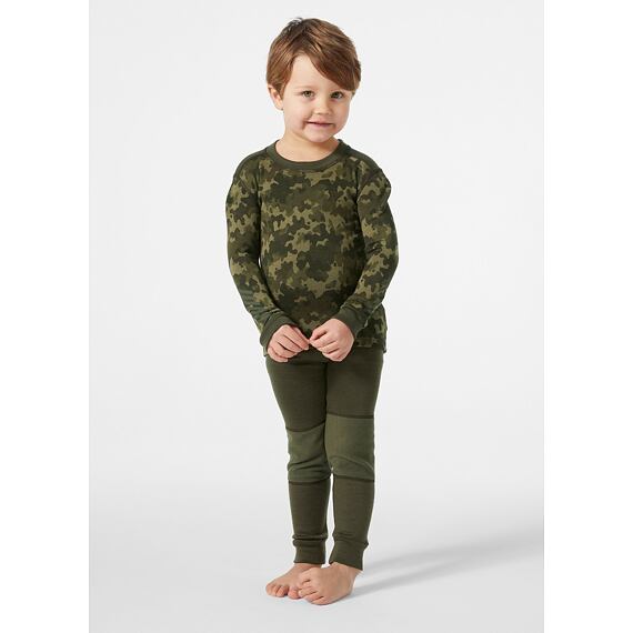 Dětské termoprádlo Helly Hansen Graphic LIFA® Merino Wool set - utility green camo