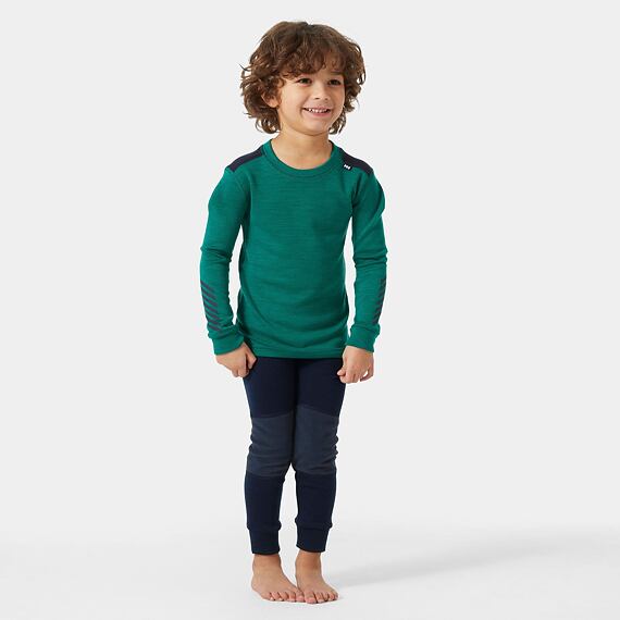 Dětské termoprádlo Helly Hansen K Lifa Merino set - emerald
